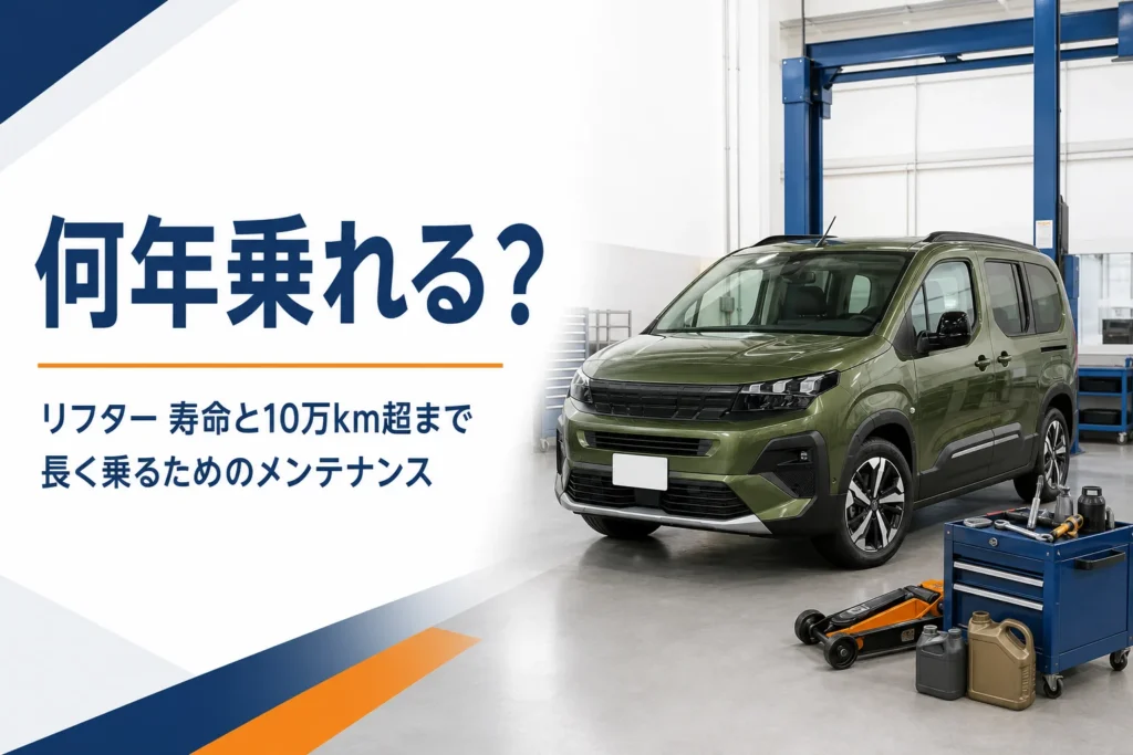 整備工場に止まったリフターと整備道具