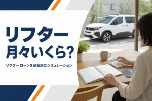 家計簿と電卓の奥に見えるリフター