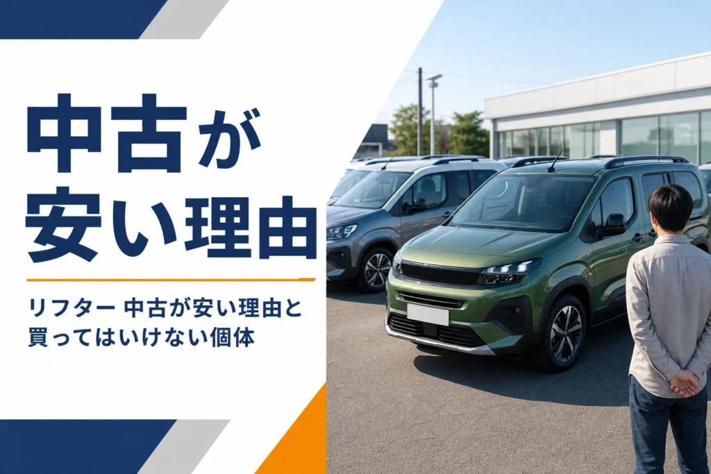 中古車店の展示場に並ぶリフター