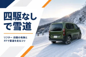雪の坂道を上るリフター